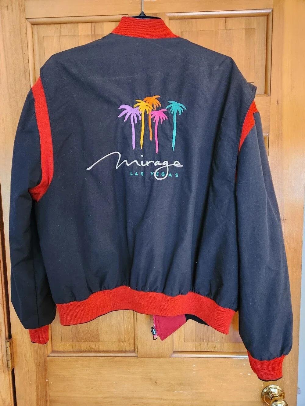 Vintage 1990 Douglas vs Holyfield Black & Red Zip Reversable Bomber Jacket
